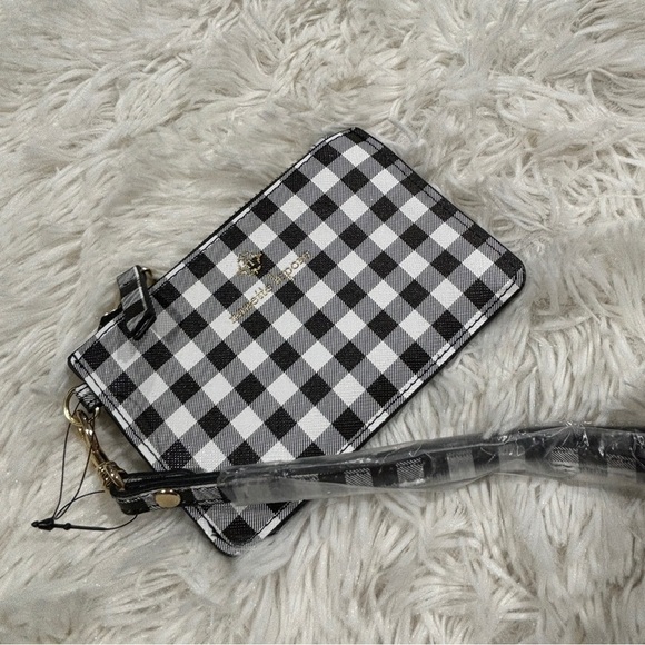 Nanette Lepore buffalo plaid small wristlet card case Vegan Leather NWOT - Picture 10 of 10